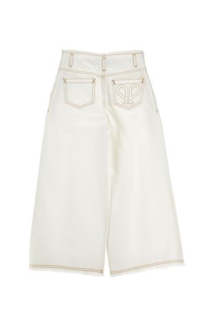 White cotton denim frayed-hem pants PHILOSOPHY KIDS | I9G40770910002